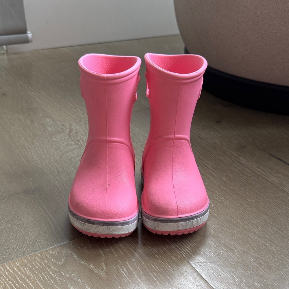 Crocs Pink Kids Rain Boots